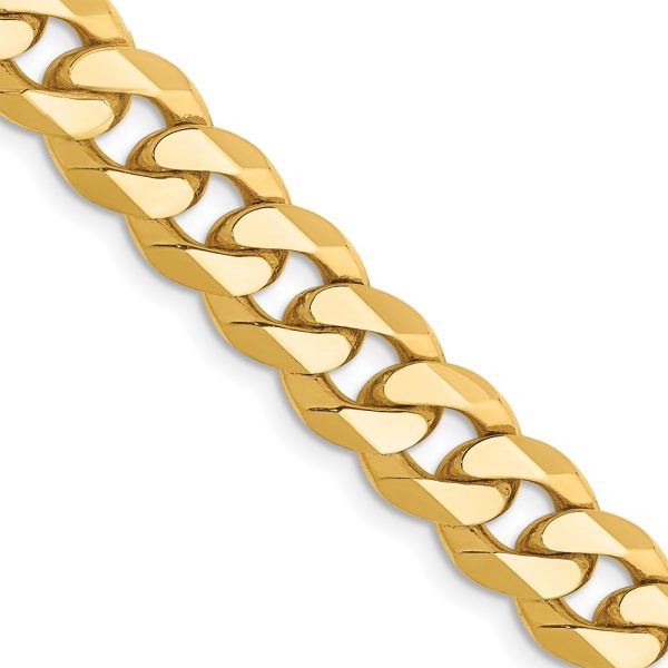 14k 8.5mm Flat Beveled Curb Chain