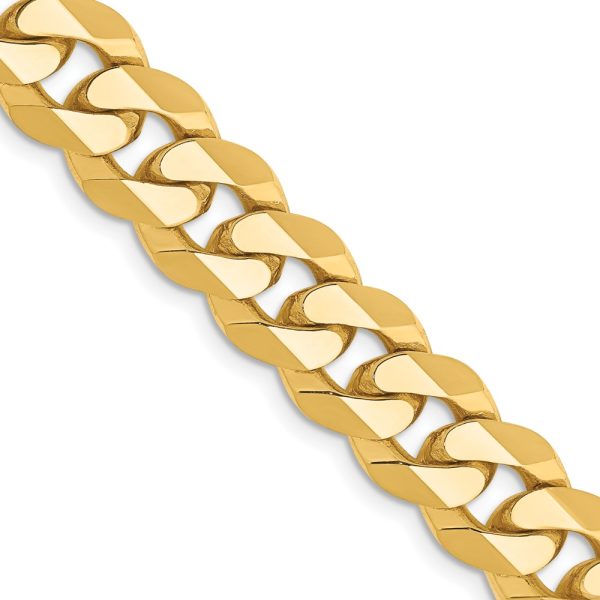 14k 9.5mm Flat Beveled Curb Chain