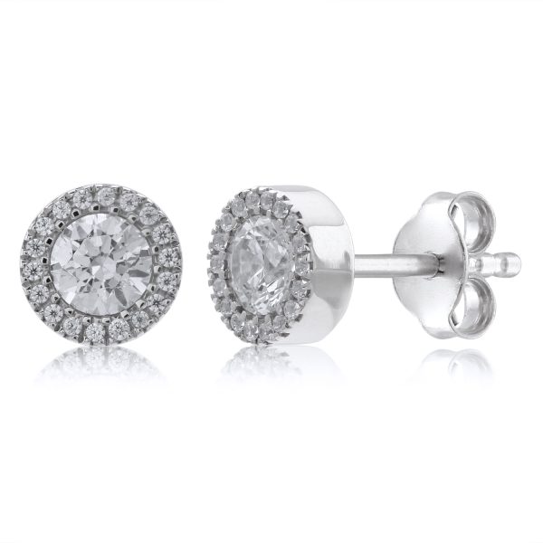 0.5 Carat Diamond Stud Earrings in 10k White Gold