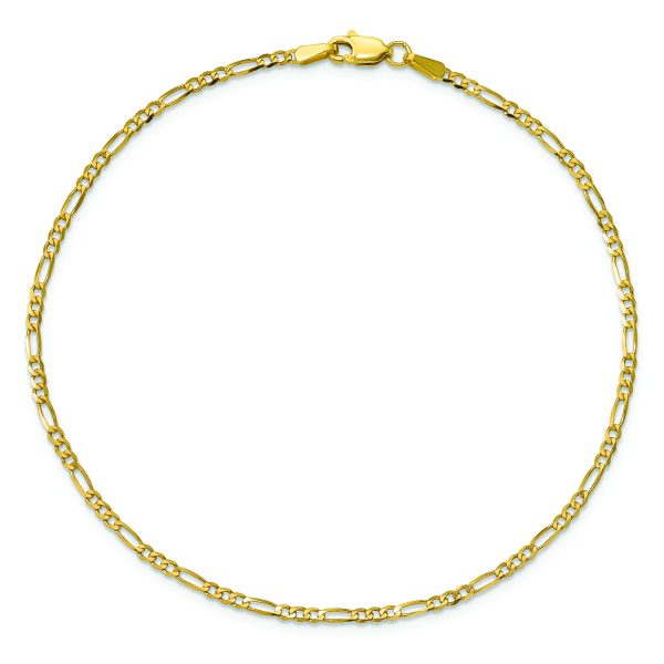 14k 1.8mm Flat Figaro Chain Anklet - Image 2