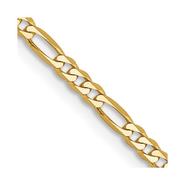 14k 2.25mm Flat Figaro Chain