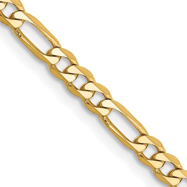 14k 3mm Flat Figaro Chain