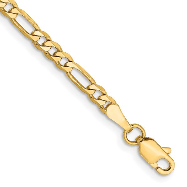 14k 3mm Flat Figaro Chain