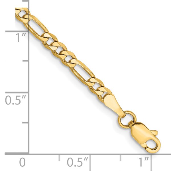 14k 3mm Flat Figaro Chain - Image 2