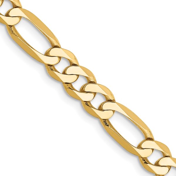 14k 5.25mm Flat Figaro Chain