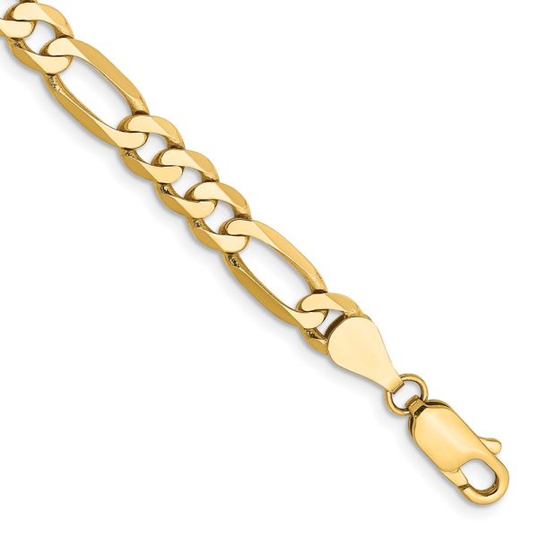 14k 5.25mm Flat Figaro Chain