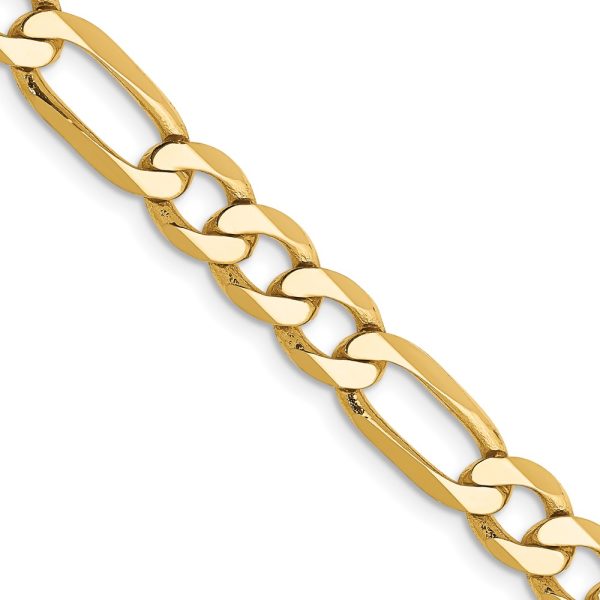 14k 6.25mm Flat Figaro Chain