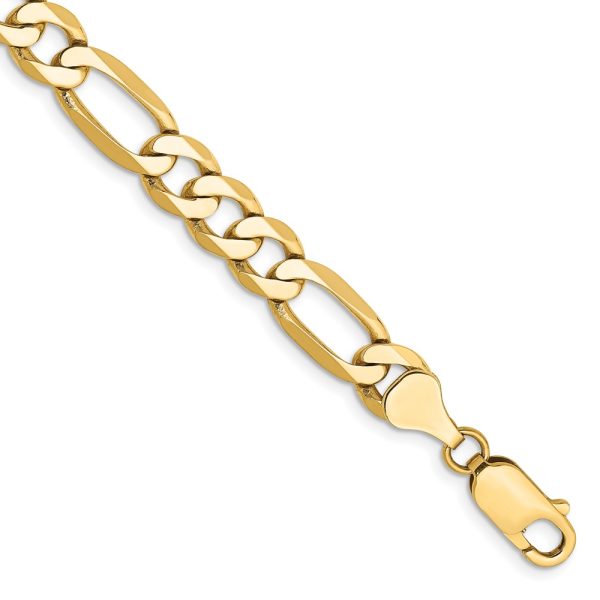 14k 7mm Flat Figaro Chain