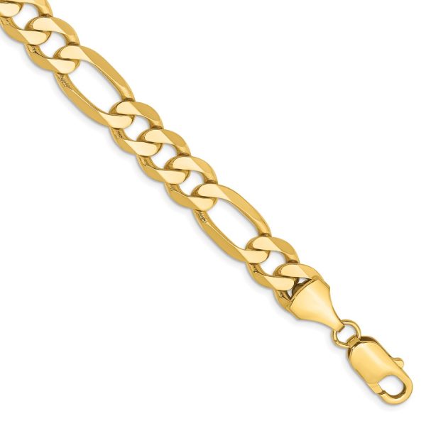 14k 8.75mm Flat Figaro Chain