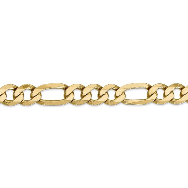 14k 10mm Flat Figaro Chain - Image 2