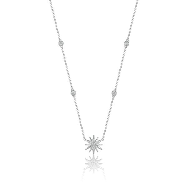 1/3 Carat Diamond Star Pendant Necklace in 10K White Gold