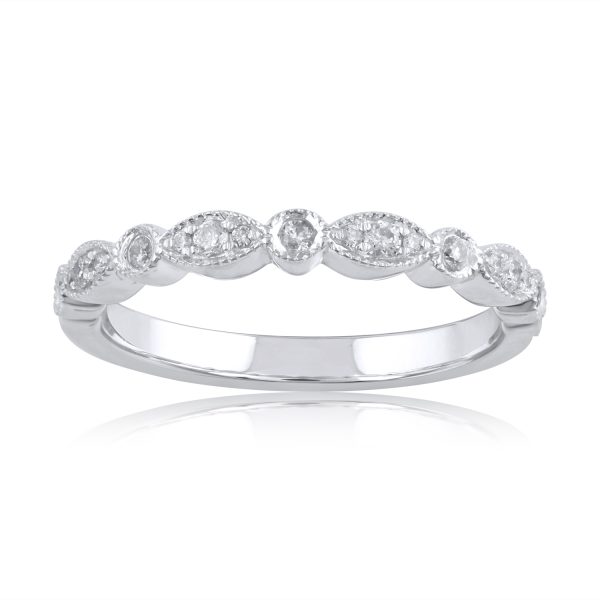 0.15 Carat Diamond Anniversary Ring in 14KT White Gold