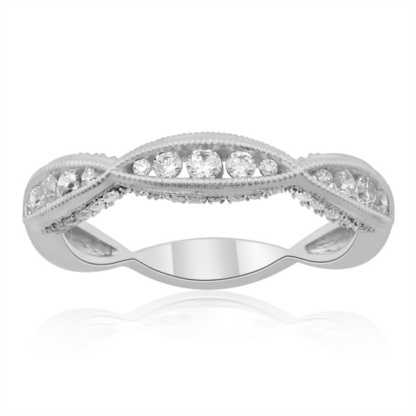 0.5 Carat Twisted Diamond Anniversary Ring in 10KT White Gold