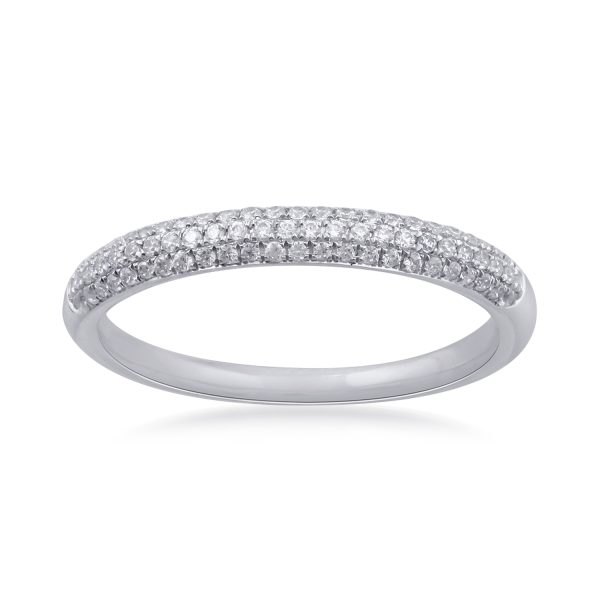 0.25 Carat Diamond Wedding Band Ring in 14k White Gold