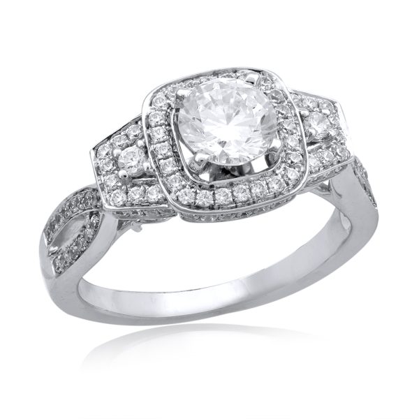 14KT W SEMI RING 1.246- 0.75 CT PEG HEAD