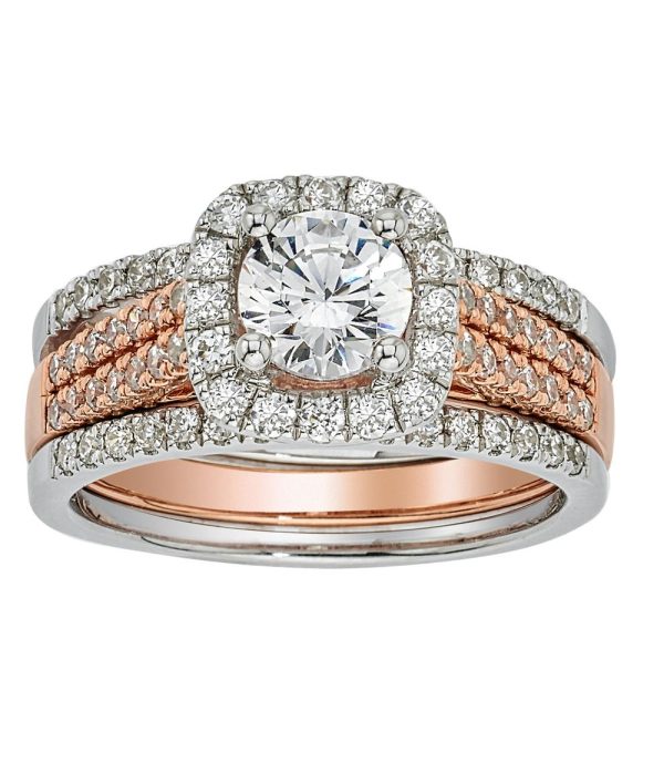 14KT V RING 1.6800 - WHITE & PINK GOLD.