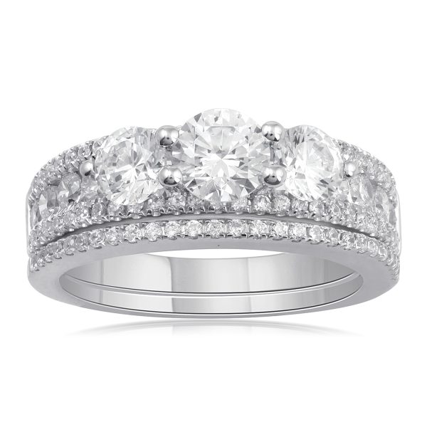 2 Carat Diamond Bridal Ring in 14k White Gold