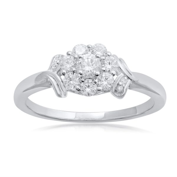 0.5 Carat Diamond Wedding Anniversary Ring in 10k White Gold
