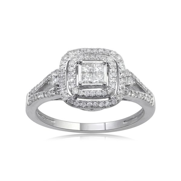 0.5 Carat Diamond Engagement Ring in 10k White Gold
