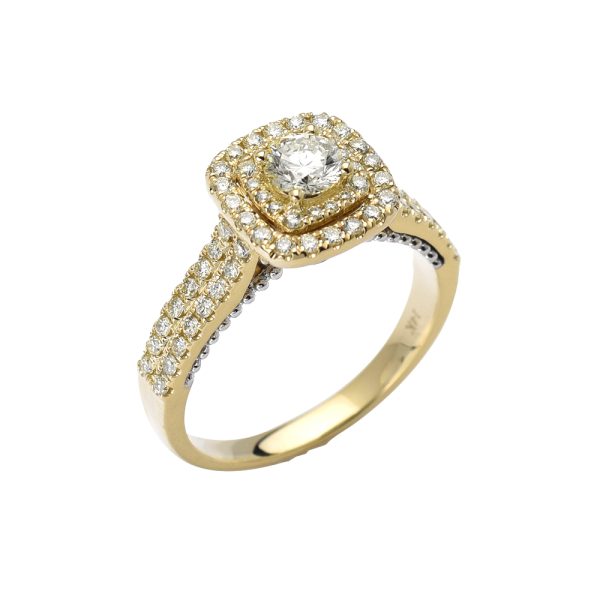 14KY+W 0.98CTW DIAMOND BRIDAL RING