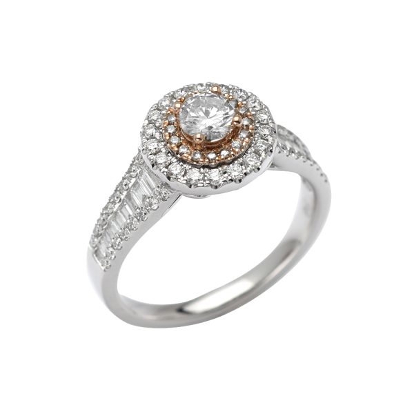 14KW+R 1.14CTW DIAMOND BRIDAL RING