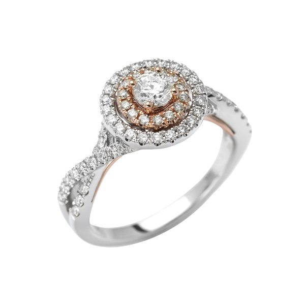 14KW+R 0.85CTW DIAMOND BRIDAL RING