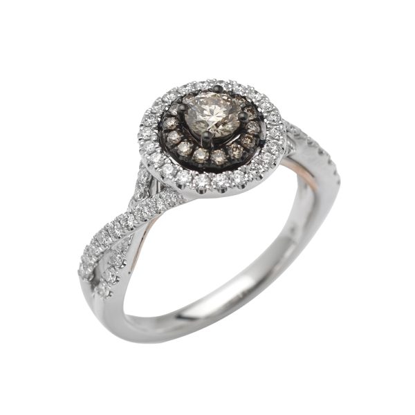 14KW+R 0.84CTW DIAMOND BRIDAL RING