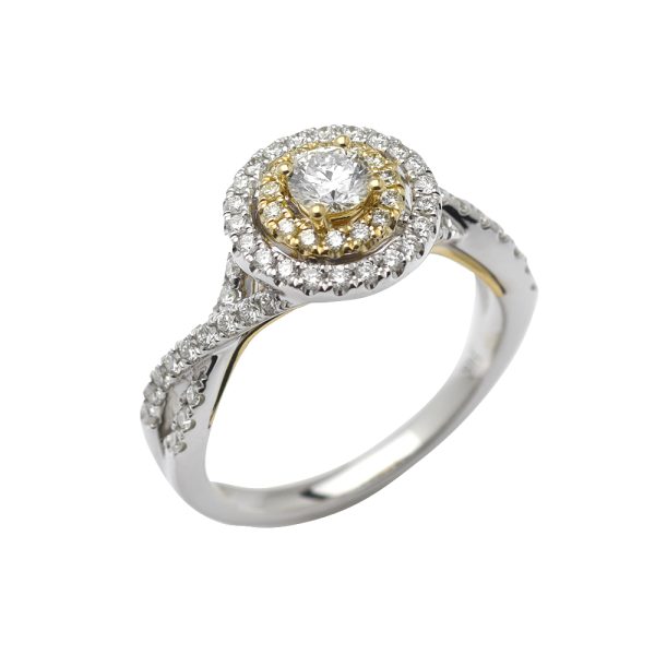 14KW+Y 0.86CTW DIAMOND BRIDAL RING