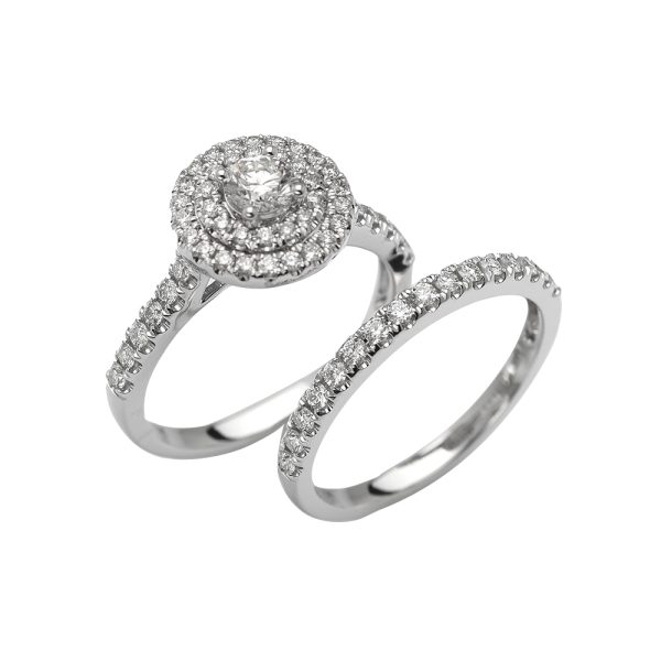 14KW 1.03CTW DIAMOND BRIDAL SET