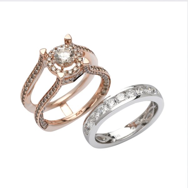 14KR+W 2.84CTW DIAMOND BRIDAL SET