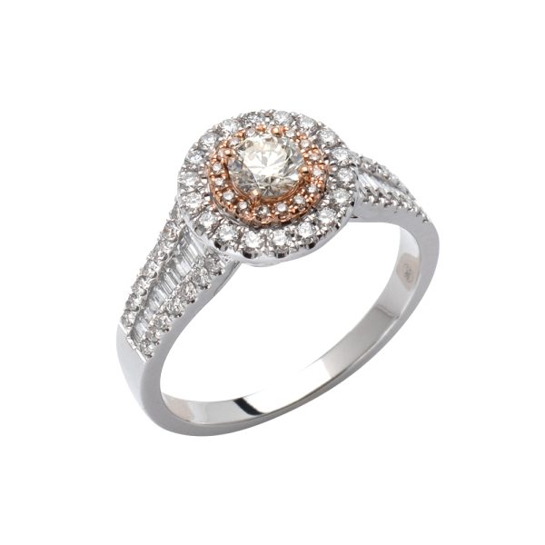 14KW+R 1.00CTW DIAMOND BRIDAL RING