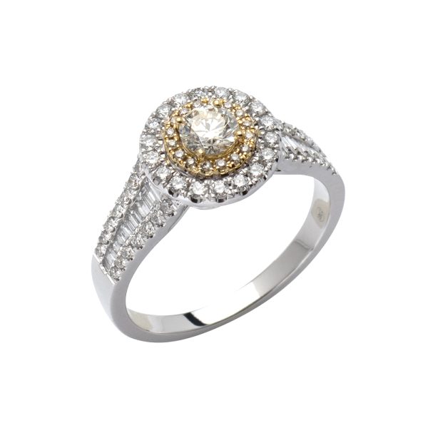 14KW+Y 0.99CTW DIAMOND BRIDAL RING