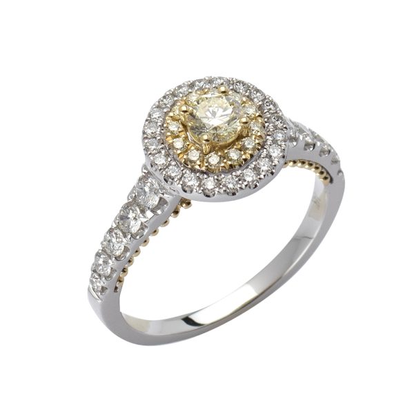 14KW+Y 0.98CTW DIAMOND BRIDAL RING