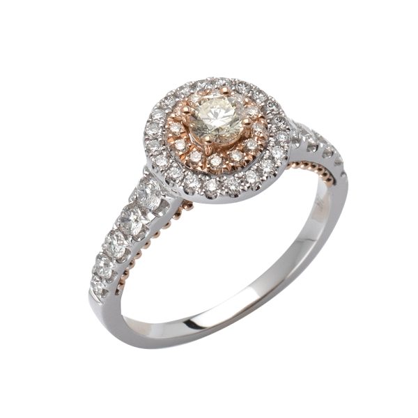 14KW+R 0.99CTW DIAMOND BRIDAL RING