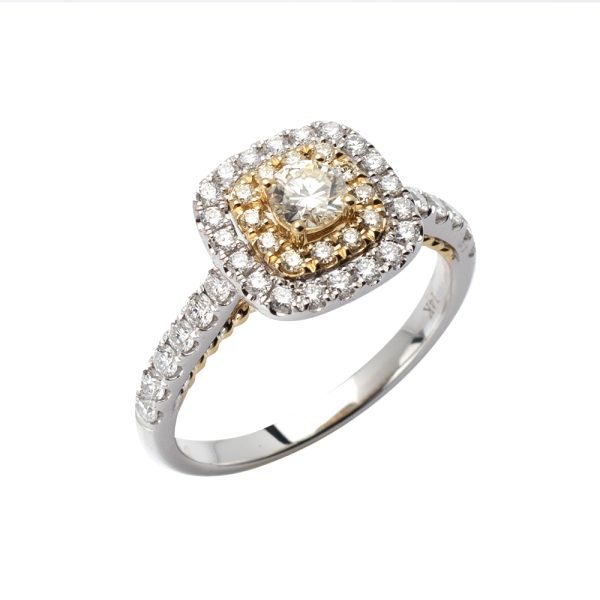 14KW+Y 0.97CTW DIAMOND BRIDAL RING