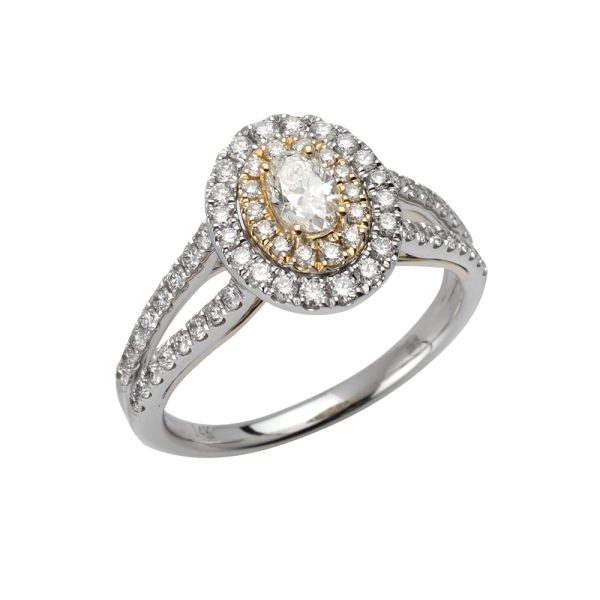 14KW+Y 0.99CTW DIAMOND BRIDAL RING