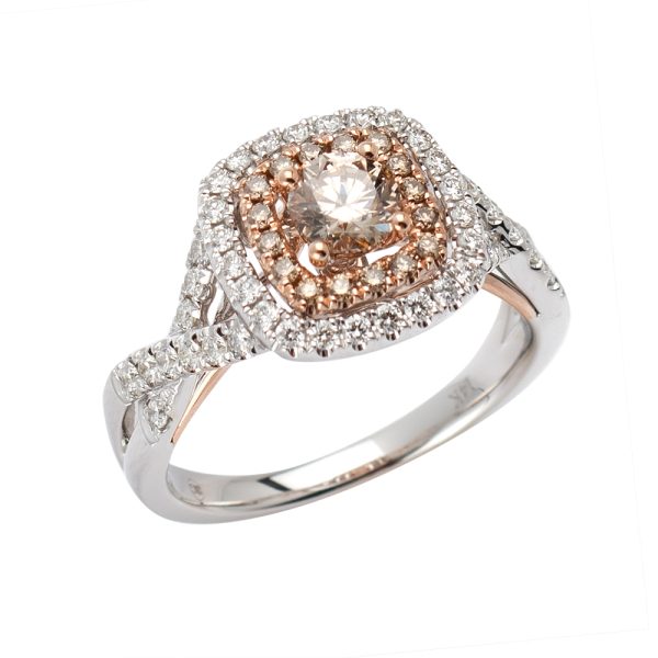 14KW+R 1.12CTW DIAMOND BRIDAL RING