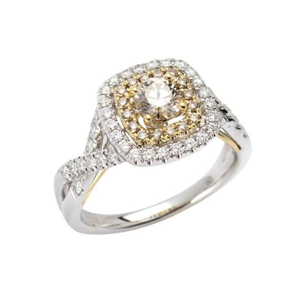 14KW+Y 1.11CTW DIAMOND BRIDAL RING