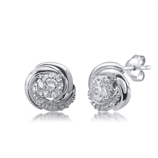 0.55 Carat Diamond Stud Earrings in 14KT White Gold