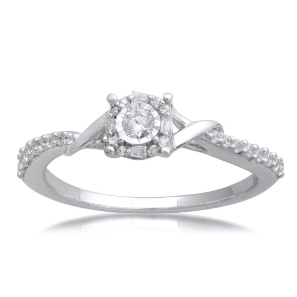 0.25 Carat Diamond Engagement Ring in 10k White Gold