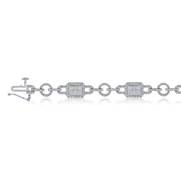 3 Carat Link Diamond Bracelet in 10KT White Gold