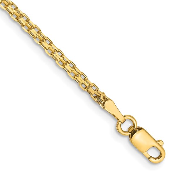 14k 1.8mm Lightweight Flat Bismark Chain Anklet