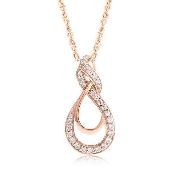 0.33 Carat Drop Shaped Diamond Pendant Necklace in 10k Rose Gold