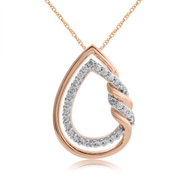 0.25 Carat Drop Shaped Pendant Necklace in 10KT Rose Gold
