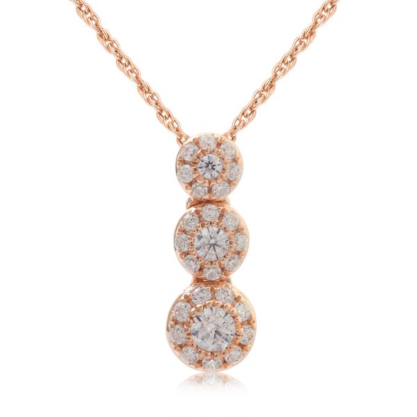 0.25 Carat Drop Diamond Pendant Necklace in 10KT Rose Gold
