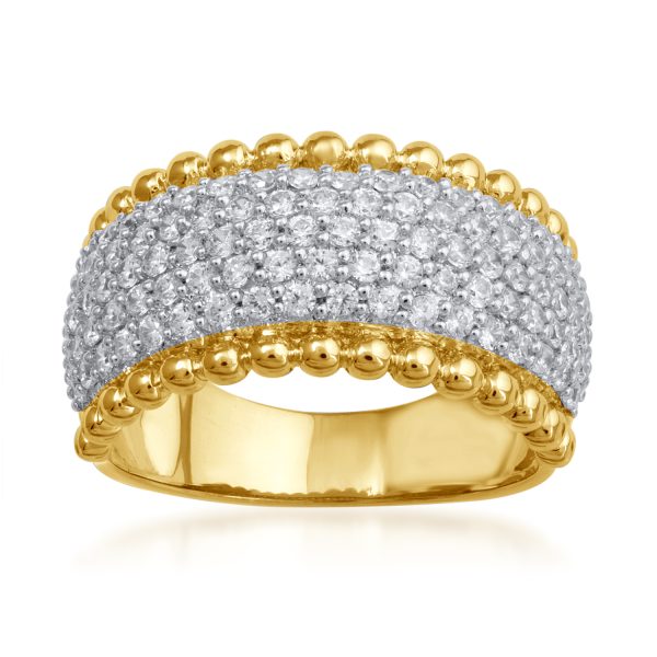 1 Carat Diamond Wedding Band Ring in 10k Yellow Gold