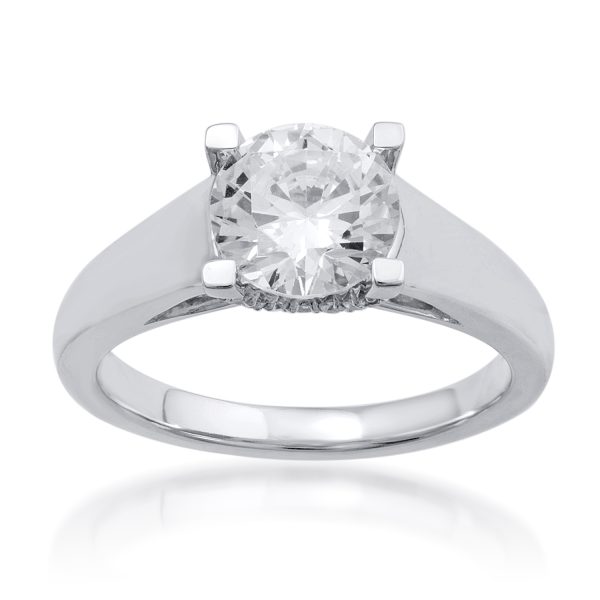 2 Carat Diamond Engagement Ring in 14k White Gold