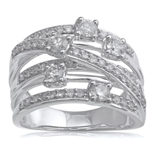 1 Carat Diamond Wedding Band Ring in 10k White Gold