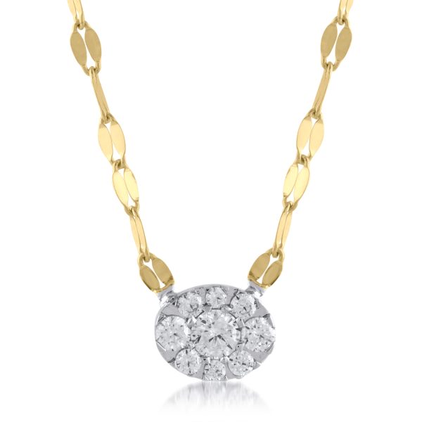 0.2 Carat Cluster Diamond Pendant Necklace in 10KT White Gold