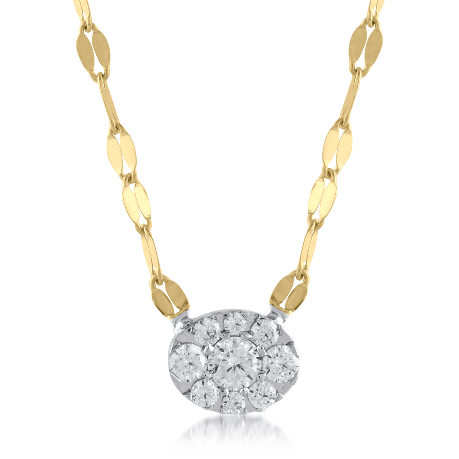 0.2 Carat Cluster Diamond Pendant Necklace in 10KT White Gold